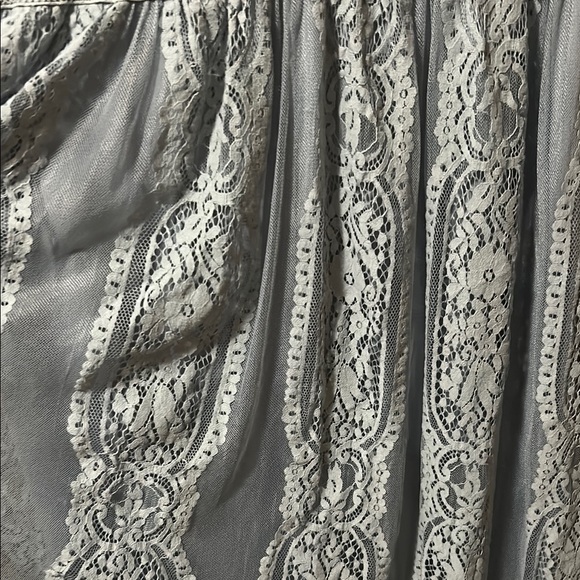 MEROKEETY FLORAL LACE BRIDESMAID MAXI DRESS Size 2XL Preloved Light Blue - Picture 7 of 8